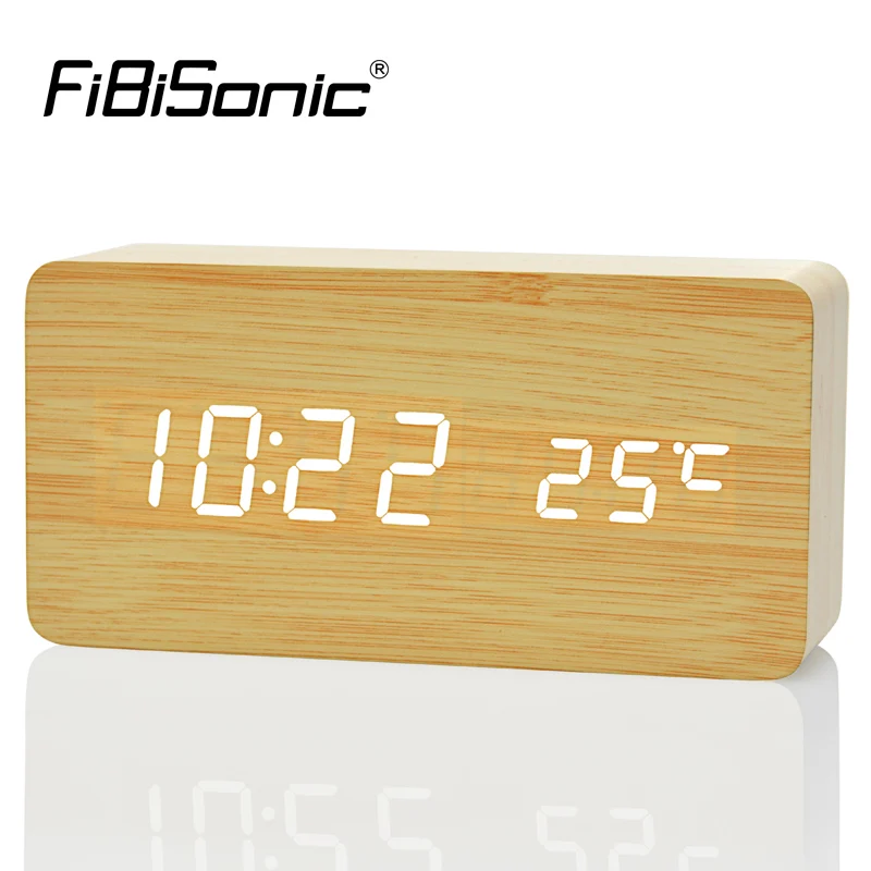 

2019 Best High-end clocks,Thermometer Alarm clock LED Digital Voice Table Clock,13 colors Digital Clock Battery/USB power