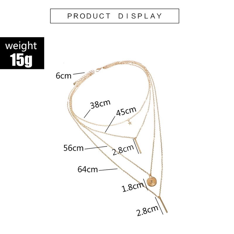 Tocona Bihemia модное многослойное ожерелье для женщин дамское геометрическое круглое крестообразное ожерелье Moon Star чокер с цепочкой ожерелье ювелирные изделия