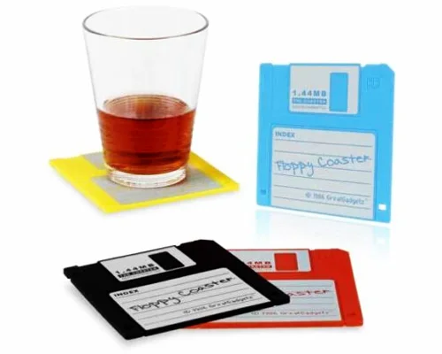 

6PCS/LOT Silicone Floppy Disk Cup Mat Coasters Drink Coasters Home Decor Bar Accessory