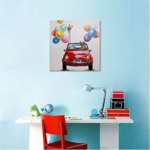 

Canvas Modern Wall Art Cute Animal Road Trip Oil Painting On Canvas Printed On canvas Home Decor Drop shipping