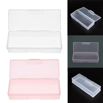 

1pc Transparent Plastic Nail Storage Box High Quality Portable Manicure Tool Nail Art Empty Container Storage Boxes Organizer