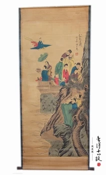 

Antique office living room decoration painting eight immortals birthday picture