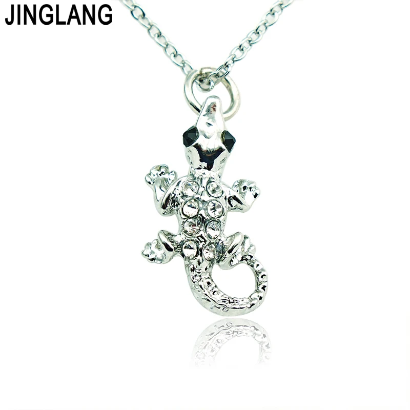 

(Birthday Gift) Free Shipping New Arrival Best Selling High Quality Fashion Lizard Pendant Necklace with Crystal in Low Price