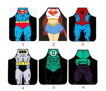 

1 pc Aprons man women fun kitchen superhero cooking kid sexy funny superman batman wonder woman flash apron party men games