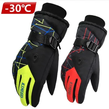

Horizontal Grain Warm Ski Gloves, Men's and Women's Winter Outdoor Prevent Slippery Wear-Resisting Cycling Gloves