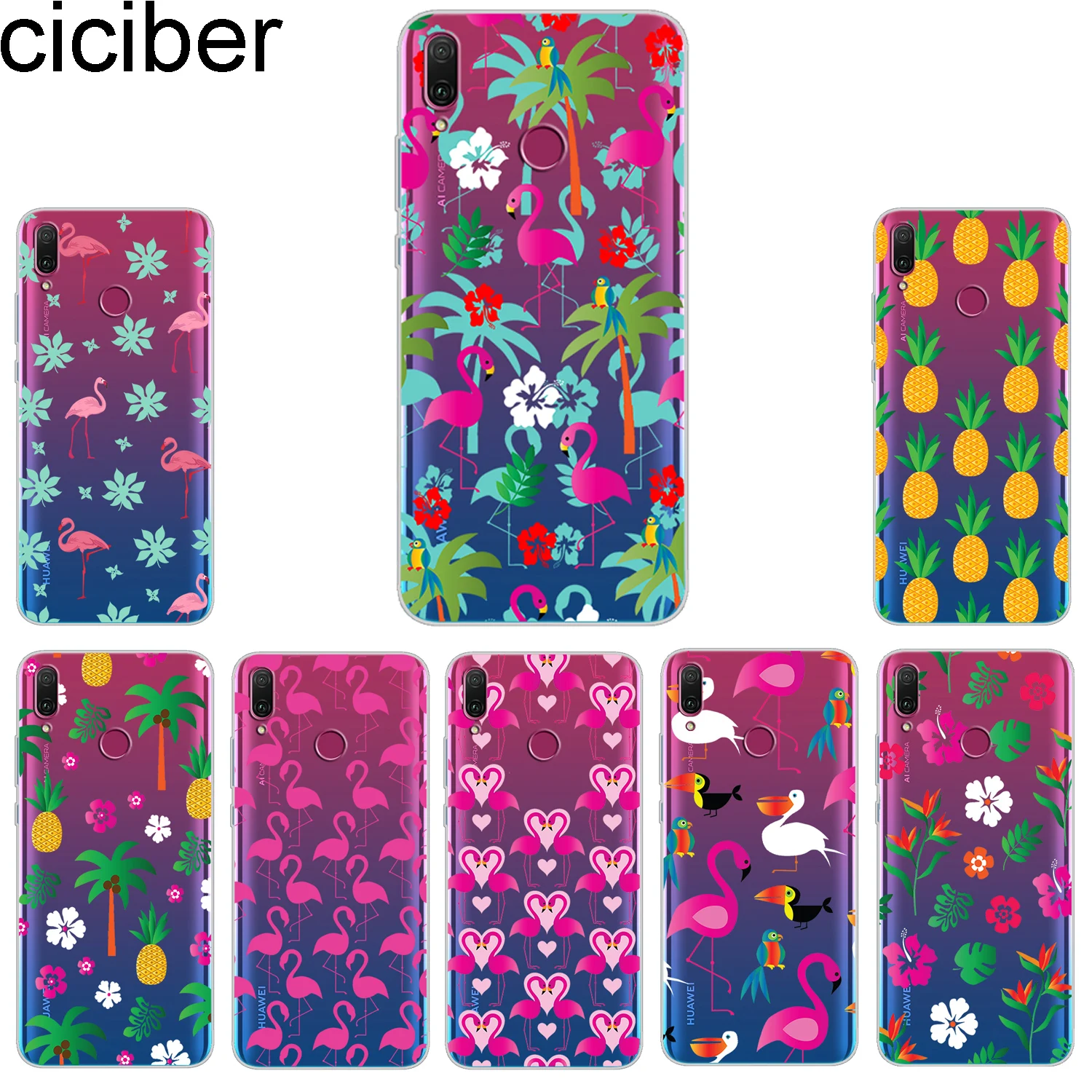 Ciciber чехол для телефона Huawei Honor 10 9 8 lite 7A 8C 8X Note V10 Play Y9 Y7 Y6 Y5 Y3 Pro Prime 2018 2019 Фламинго