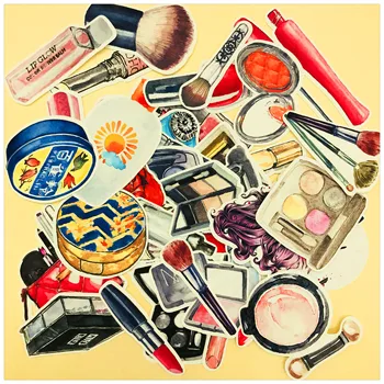 

37pcs Hand Drawing Watercolor beauty Women Cosmetics decoration Notebook Planner Scrapbooking, DIY Paper Sticker