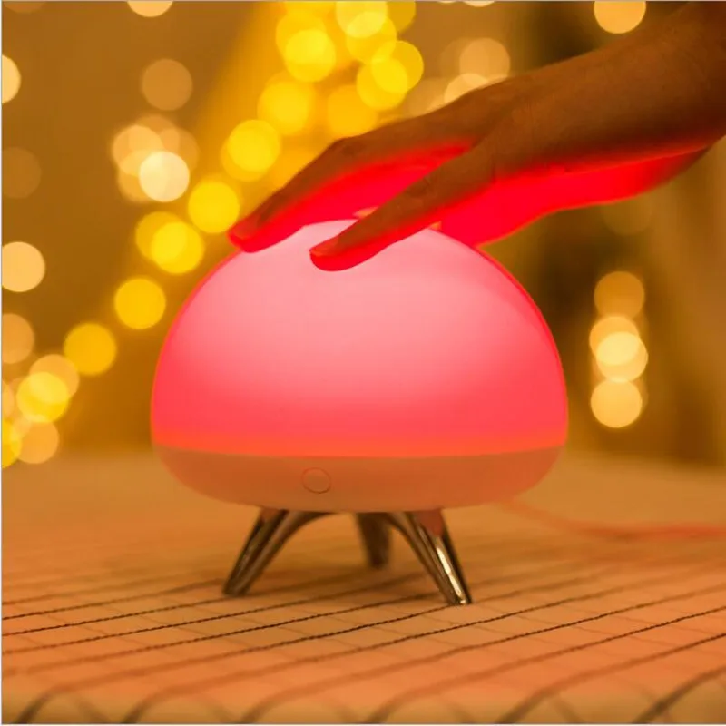 

USB Rechargeable Touch Night Light Color change LED Light Silicone Night Lamp for Child Bedroom table lamp decoration for gift