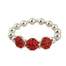 Athletic Bracelets Promotion For Promotional Sport Basketball Bracelet Cz Crystal Beads Chain Gym Motivation Athlete Workout Jewelry