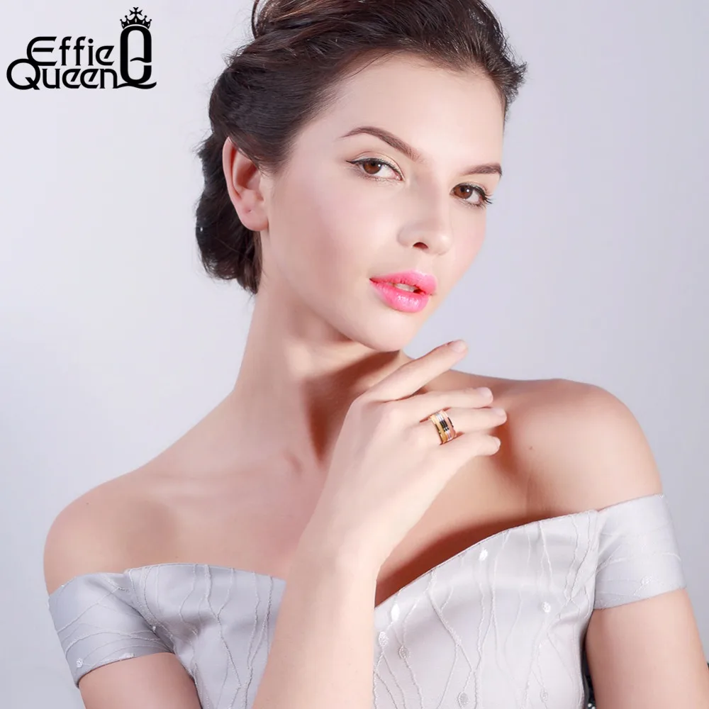 Женское большое кольцо Effie Queen разноцветное блестящее из нержавеющей стали 316L