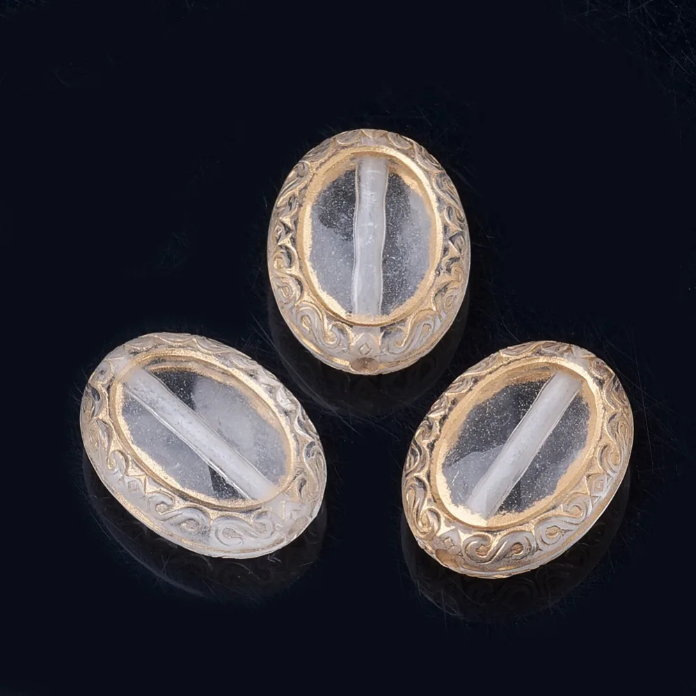 3Style Plating Transparent Acrylic Golden Metal Enlaced Beads Findings for Jewelry Makings Hole:1-1.5mm18x13x5.5mm18x13x6mm | Украшения и