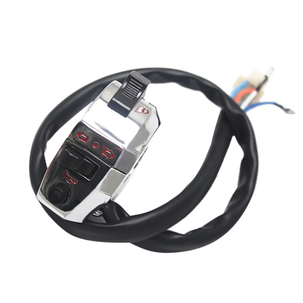 22mm Motorcycle Handlebar Switch Control High/Low Beam Turn Signal Horn Left