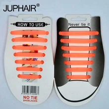 JUP 1-12 Sets(14Root/Set)luminous Night Orange Unisex Fashion Women Sport Men Running Shoe Laces Elastic Silicone Shoe Sneakers 