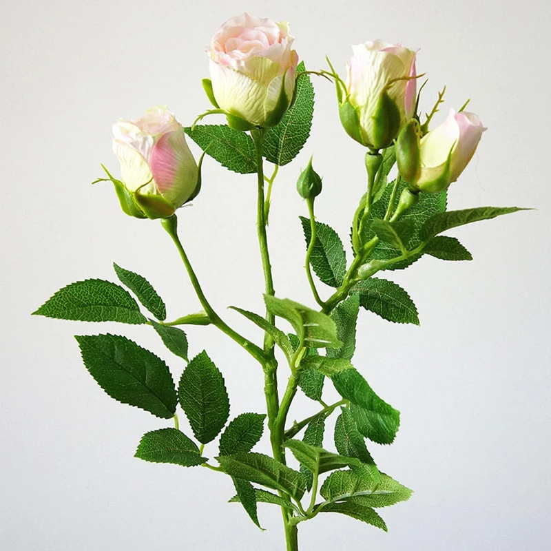 4 Branchs Rose Bud Artificial Flowers For Wedding Simulation Flower Home Vase Hotel Props party decor Valentine's gift 4 Branchs Rose Bud Artificial Flowers For Wedding Simulation Flower Home Vase Hotel Props party decor Valentine's gift