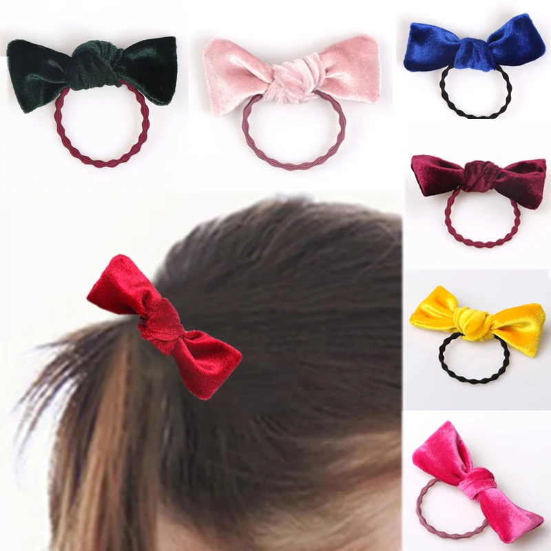 2018 new kawaii girl hair rope gold velvet soft high quality cute hair ...