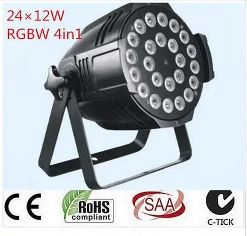 Светодиодный par 24x12 Вт RGBW 4in1 Quad светодиодный Par Может Par64 светодиодный spotlight освещения этап dmx свет dj проектор стирка светодиодный par