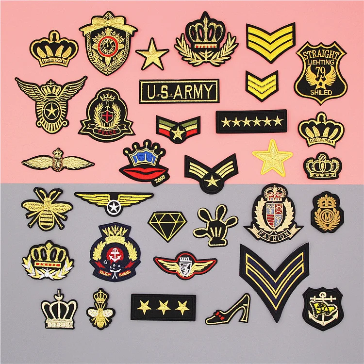 Parches bordados con diseño de corona de abeja para ropa de motorista, apliques de ropa con insignia, a la rango militar, 1 unidad - AliExpress y jardín