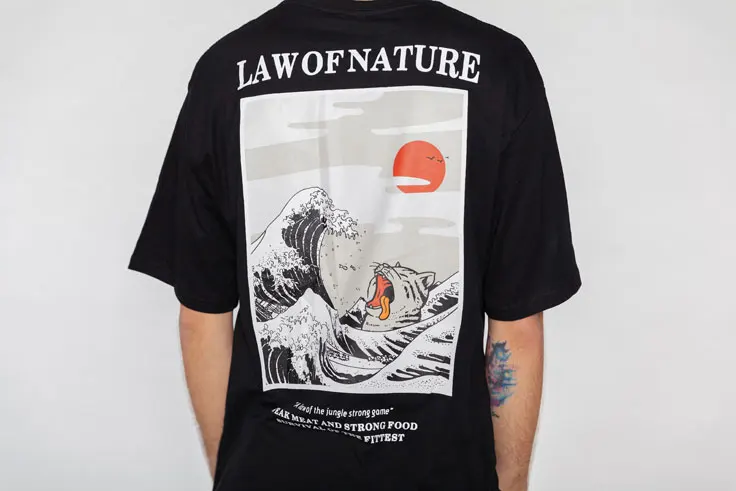 Japanese Embroidery Ukiyo Cat Tshirts 8
