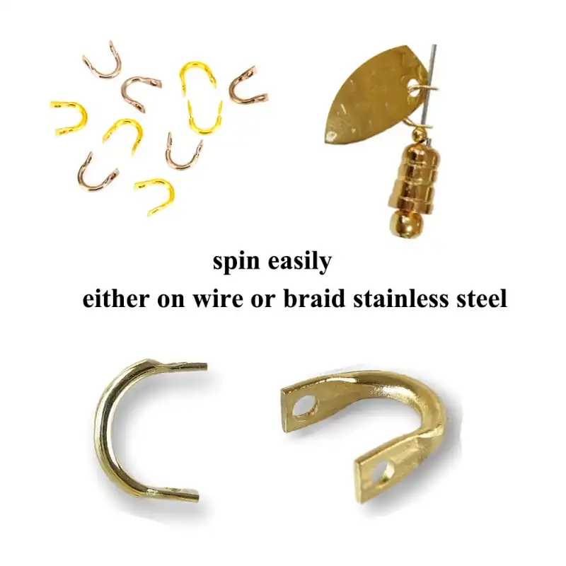 50PCS Fishing Spoons Blades Spinner Easy Spin Spinner Folded Clevises