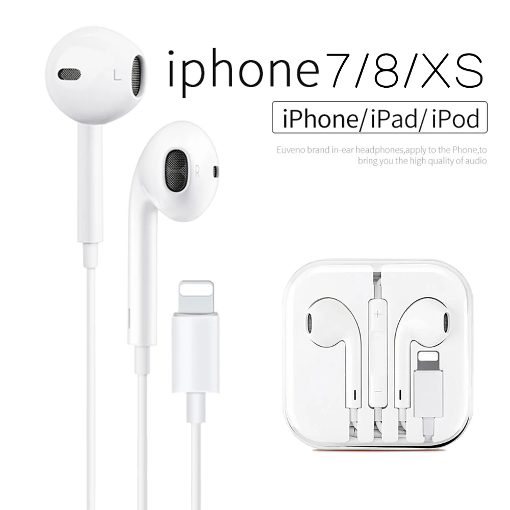 Официальный наушник для iPhone 7 8 7 Plus 8 Plus X XR XS Max In Ear стерео наушники с микрофоном спортивный наушник наушники