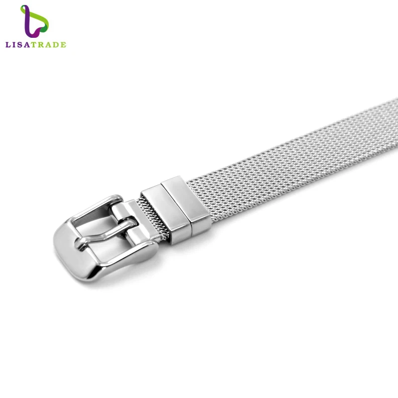 10 шт. 8 мм/10 мм браслет из нержавеющей стали, подходит 8 мм скользящие подвески и скользящие буквы, мужской женский браслет LSBR01-02* 10