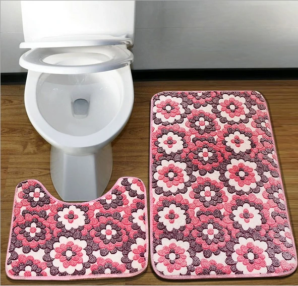 Fai Da Te 2 Pzset Suede Pvc Tappetini Da Bagno Addensare