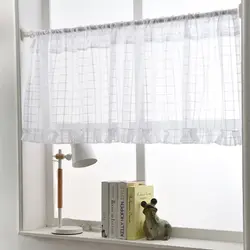 Современные короткие Шторы дома прозрачная ткань Шторы окна Кухня тюль вуаль занавес для перегородка для гостиной