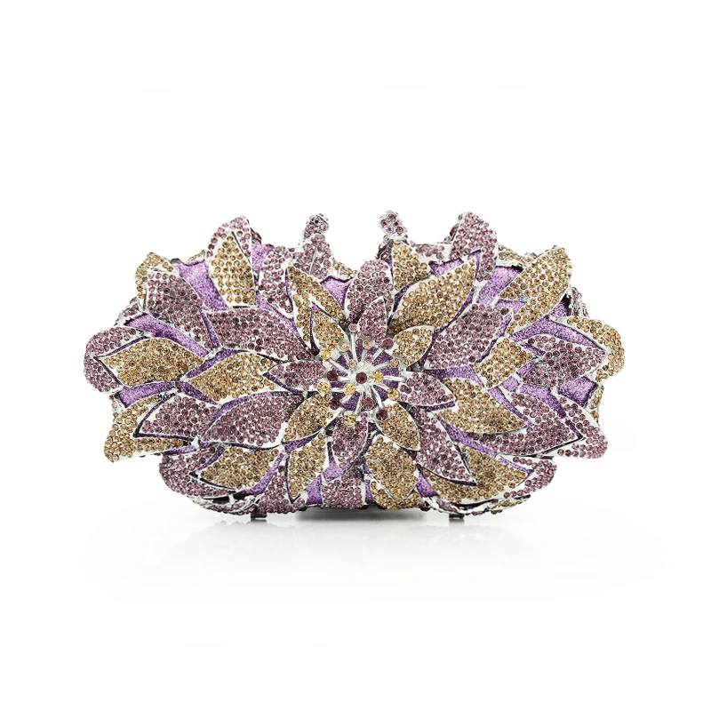 purple luxury crystal clutch bags bling rhinestone evening bags purple women evening clutch bags