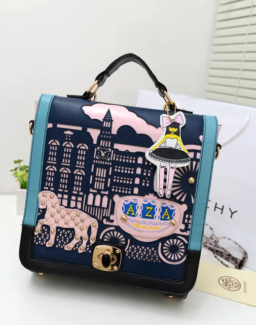 Aza Spring Princess Backpack Women S Handbag Vintage Personality Aza Spring Princess Backpack Women S Handbag Vintage Personality Cutout Portable Student Bag
