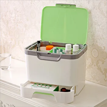 

Big Capacity Plastic Medicine Organizer Box Case Portable Multi-layer First Aid Kit Drawers Medicine Cabinet Storage Box