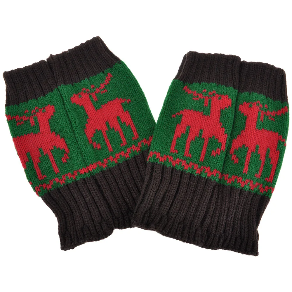 Для женщин Мода Рождество Гетры для девочек животных Олень вязаные крючком полусапожки Носки для девочек - Цвет: Red Deer