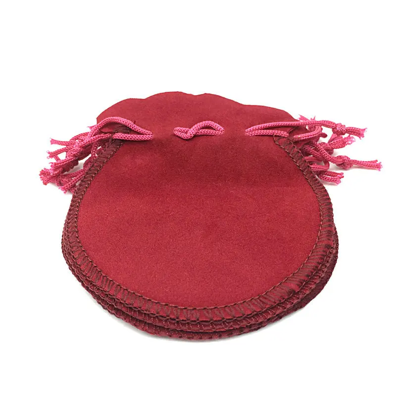 

100Pcs/Lot Dark Red 7*8cm High Quality Ring Necklace Jewelry Bag Gourd Flannel Gift Bag Wholesale Jewelry Bags B-065