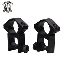 2 шт./лот 20 мм Вивер Rail 25,4 мм прицел кольцо с высоким креплением Черный
