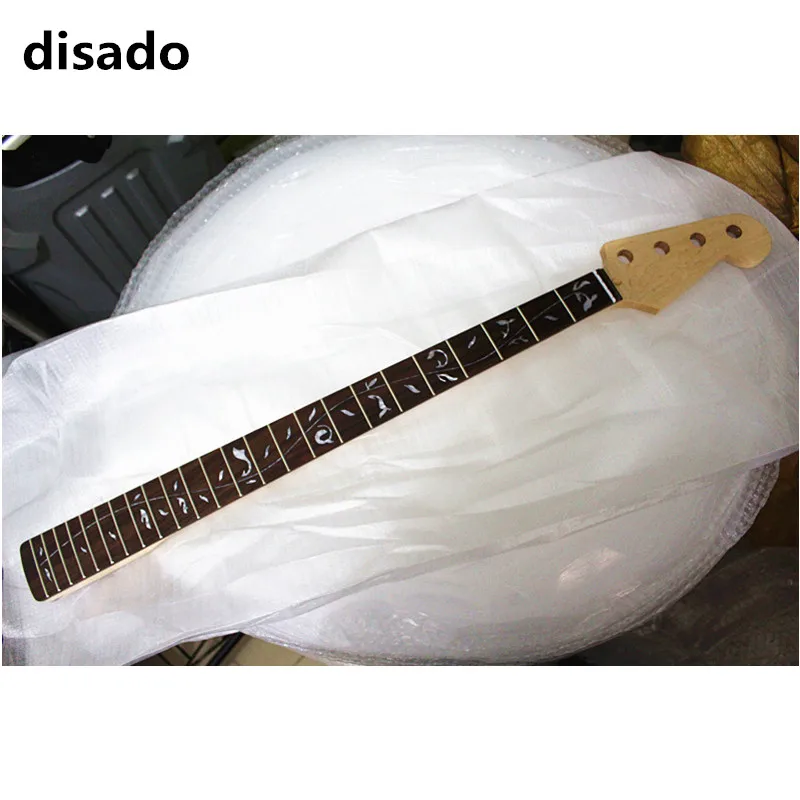disado 20 frets maple electric bass guitar neck rosewwood fingerboard inlay tree of life wood color glossy paint  guitar parts