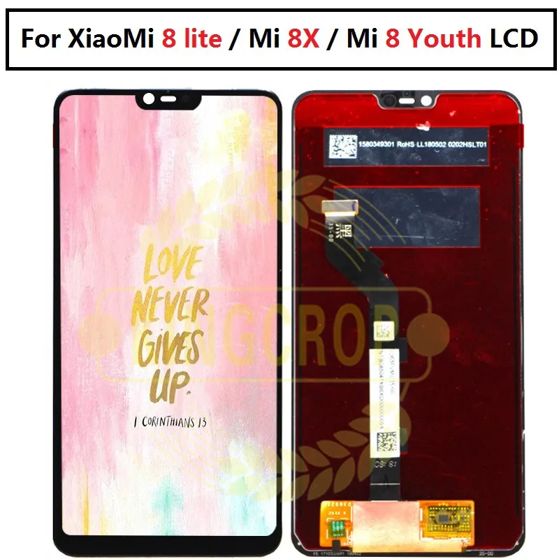 ЖК дисплей с сенсорным экраном и дигитайзером в сборе для Xiaomi Mi8 Lite LCD Youth 8X Mi 8
