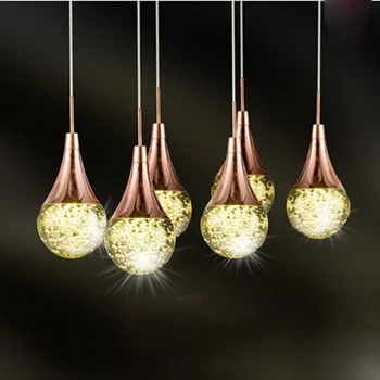 

ZYY Modern Clear K12 Crystal LED Bubble Crystal Chandelier 6 heads Simple Creative Restaurant Hang Lamps Ceiling Light Fixture