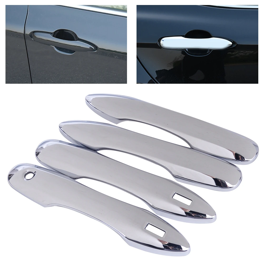 DWCX 4pcs ABS Chrome Outer Car Side Door Handle Cover Protector Trim