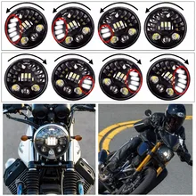 HJYUENG 80w 7inch Round Motorcycle Led Projector Daymaker Headlight High Low Beam For Harley BMW R NineT R9T LED Headlight