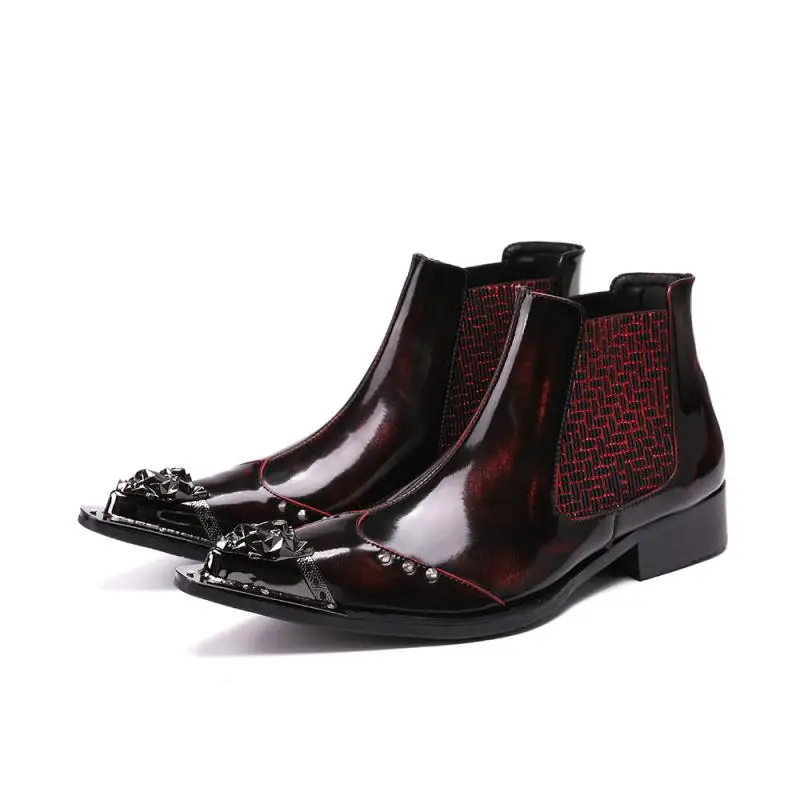 

Luxury brand Martin boots men's leather pointed boots locomotive men's single boots fashion high help army boots men