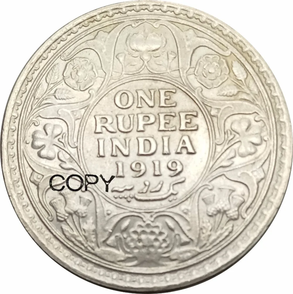 

India British 1919 One Rupee George V Brass Silver Plated Copy Coin Can Choose The Different Years