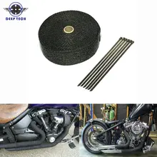 10 м* 2 дюйма черная выхлопная Тепловая обёртка Нисходящая труба отсека двигателя выхлопные щиты мотоциклетная обмотка на выхлопную трубу коллектор