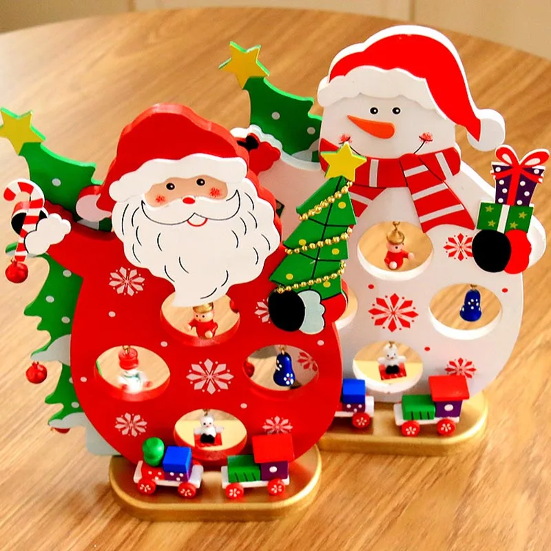 

Wooden Decoration Ornament Durable Santa Claus Snowman For Christmas Party Table Home LXY9 OC22