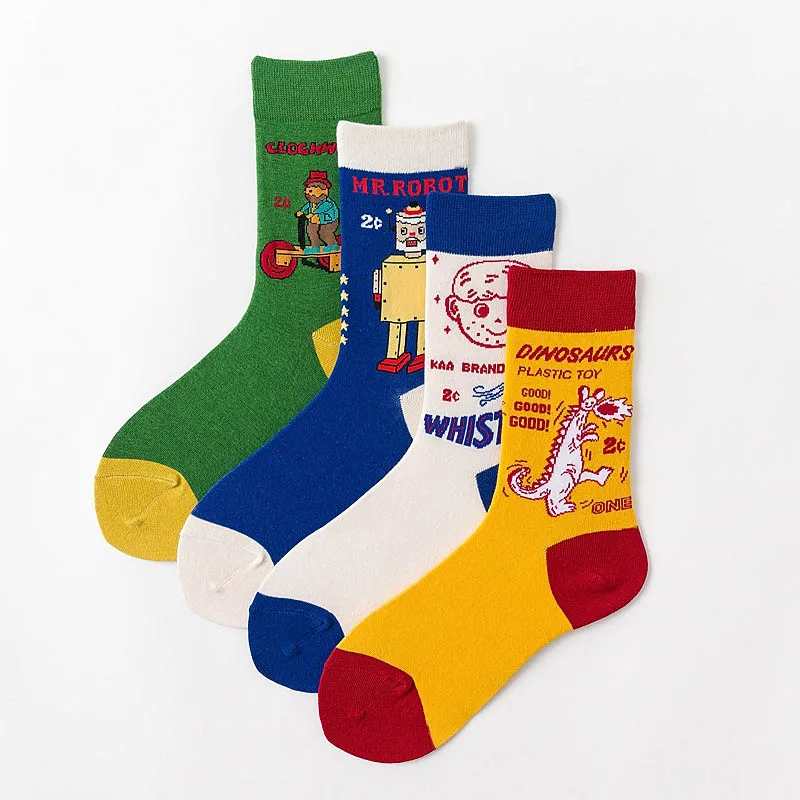 [EIOISAPRA] Новые Модные женские носки, креативные забавные носки унисекс из чесаного хлопка, повседневные Жаккардовые цветные носки для движения