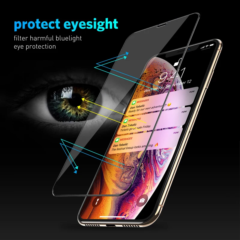  USLION 9D Schutz Glas Auf Für iPhone 7 8 6 6 s Plus Screen Protector Volle Abdeckung Aus Gehärtetem