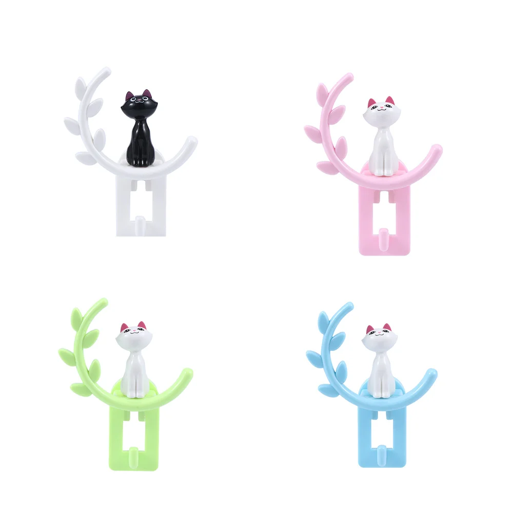 

1Pc Clothing Display Racks Hook Cute Cat Tree Modelling Creative Hooks Kitchen Wall Door Sundries Organizer Clothes Hangers