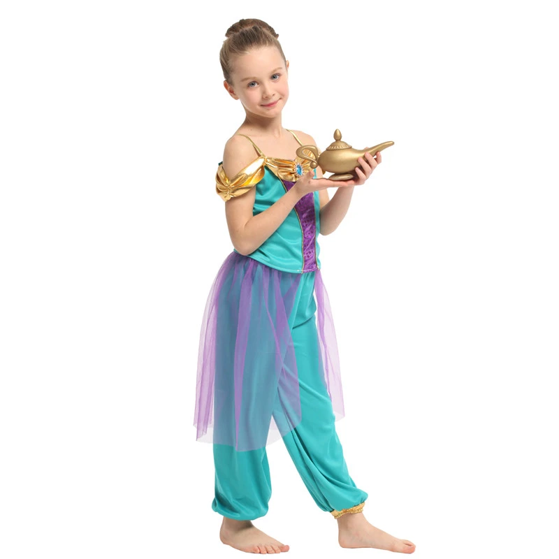 M XL Girls Aladdin's lamp Jasmine Princess Cosplay Kids Children Halloween Arabian  Costume Carnival Purim Stage play party dress|Girls Costumes| - AliExpress