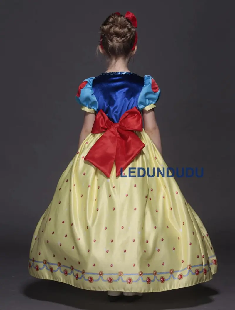 2018 New Arrival High Quality Snow Whit Cosplay Costume for Kid Girls Princess Gem Dress Children Halloween Carnival Party Dress (10)