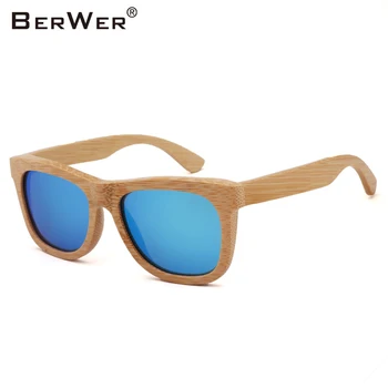 

BerWer Polarized Sun Glasses Retro Men and Women Luxury Handmade bamboo Sunglasses for Friends as Gifts Dropshipping OEM