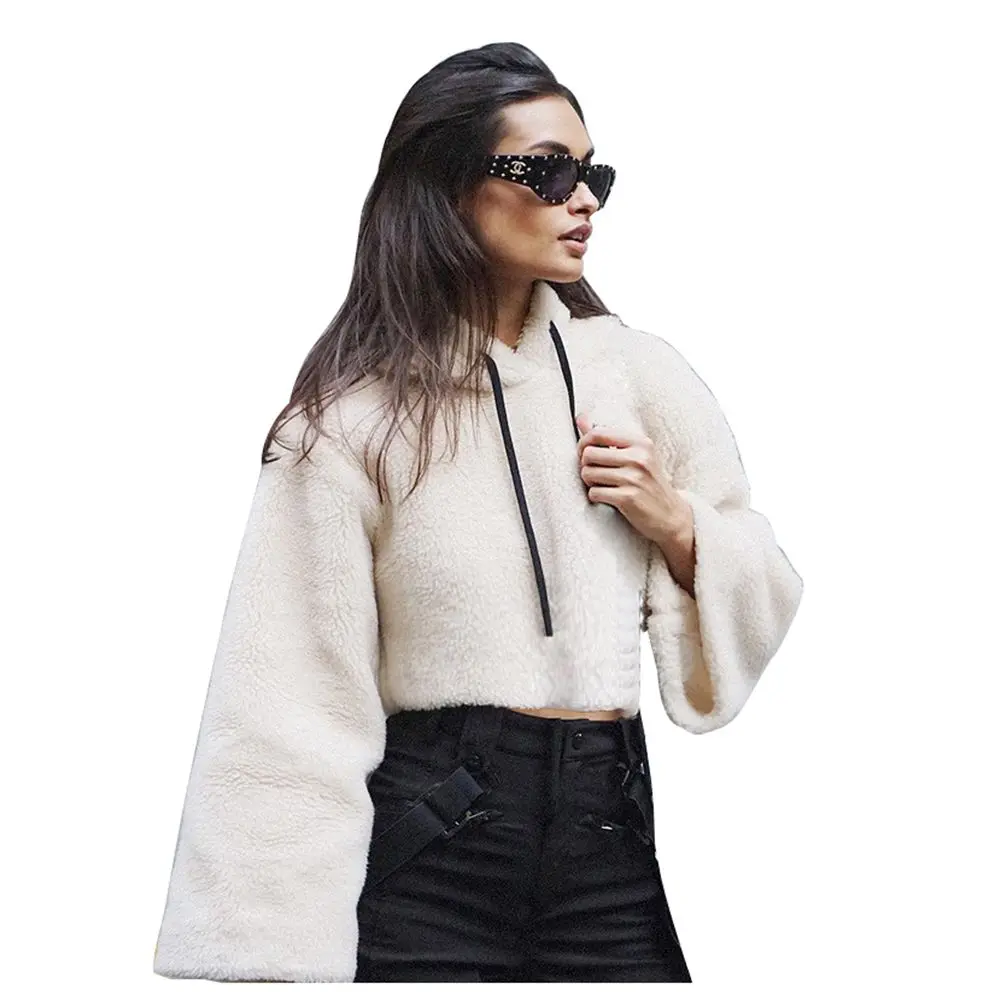 Women Hooded Sweatshirt Warm Hoodie Sweatshirts Short