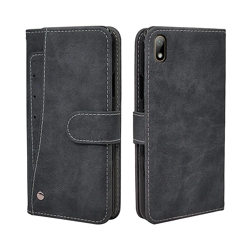 Luxury Vintage Case For Huawei Y5 Y6 Y7 Y9 2019 2018 2017 Flip Leather Silicone Wallet Cover TPU Business With Card Holder | Мобильные